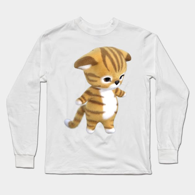 3d rendering of Ginger kitten Long Sleeve T-Shirt by Carlosr1946